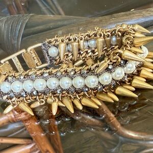 Stella & Dot Jacinthe Bracelet with Pearls, Spikes, chains and beads